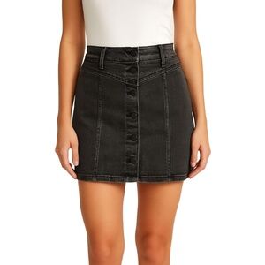 RSQ‎ Collective Women’s Black Denim Skirt Size 9/W29 Button Front Casual Mini